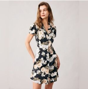 RIHOAS Black Floral Mini Dress